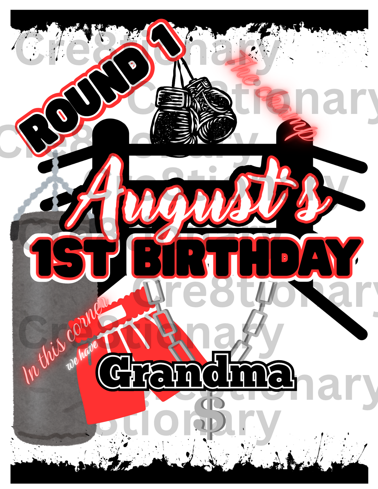 "Birthday Knockout: Round 1 Fight Night Template"